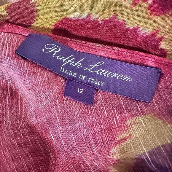 Ralph Lauren Collection Idonia Sleeveless Crisscross Voile Blouse in Multi Ikat - Picture 4 of 17